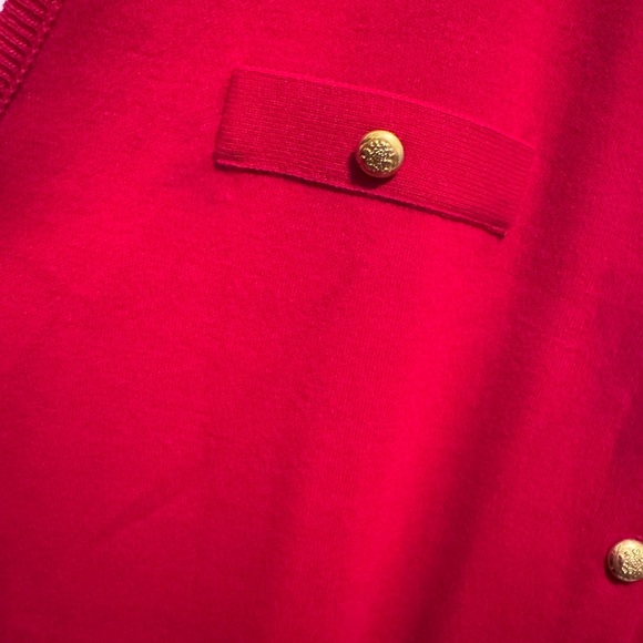 Karen Lessly Vintage Red Sleeveless V-Neck Gold Buttons Sweater Dress Plus Sz 2X - Picture 9 of 14